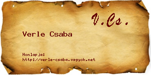 Verle Csaba névjegykártya