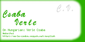 csaba verle business card